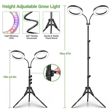 LORDEM Dual-Head Grow Light for Indoor Plants