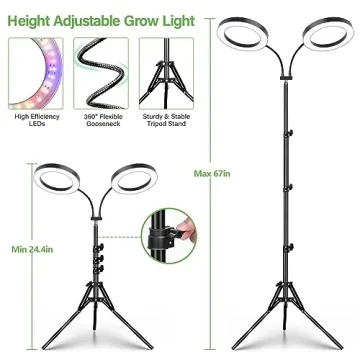 LORDEM Dual-Head Grow Light for Indoor Plants