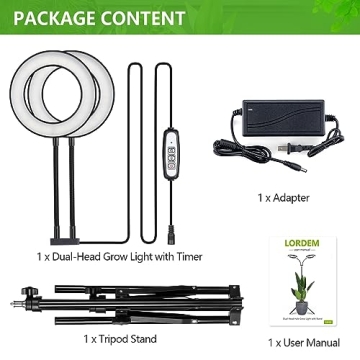 LORDEM Dual-Head Grow Light for Indoor Plants