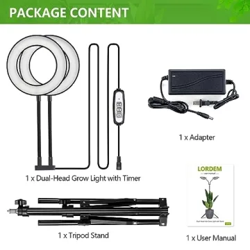 LORDEM Dual-Head Grow Light for Indoor Plants