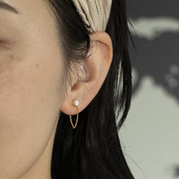 Cubic Zirconia Chain Earrings - Elegant Dangle Style