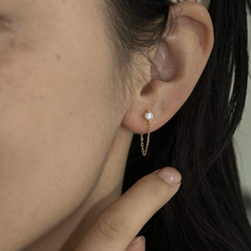 Cubic Zirconia Chain Earrings - Elegant Dangle Style