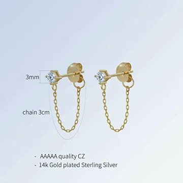 Cubic Zirconia Chain Earrings - Elegant Dangle Style