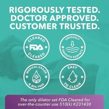 Intimate Rose Large 4-Pack Silicone Dilators for Women & Men, Sizes 5-8