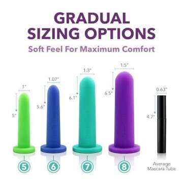 Intimate Rose Large 4-Pack Silicone Dilators for Women & Men, Sizes 5-8