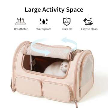 FUKUMARU Cat Carrier - Airline Approved, 4 Entry Doors, Portable