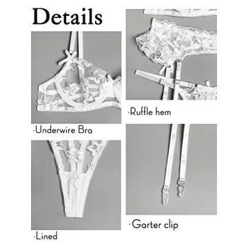 Kaei&Shi Bridal Lingerie Floral Lace Garter Set