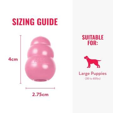KONG Puppy - Natural Teething Rubber Chew Toy for Dogs - Stuffable Dog Toy for Extended Playtime - Chew & Fetch Toy for Puppies - for Large Puppies - Pink