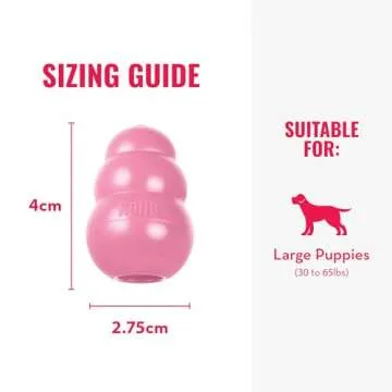 KONG Puppy - Natural Teething Rubber Chew Toy for Dogs - Stuffable Dog Toy for Extended Playtime - Chew & Fetch Toy for Puppies - for Large Puppies - Pink