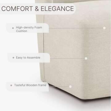 KISLOT Upholstered Dining Chair with Casters Wingback Modern Side Armless Deskchair with Rollers for Diningroom Bedroom Livingroom Reading Room