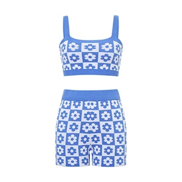 Stylish Floral Knitted 2-Piece Women's Summer Outfit