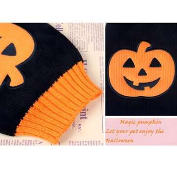 NACOCO Dog Sweater Pumpkin Pet Sweaters Halloween Holiday Party for Cat and Puppy (S)