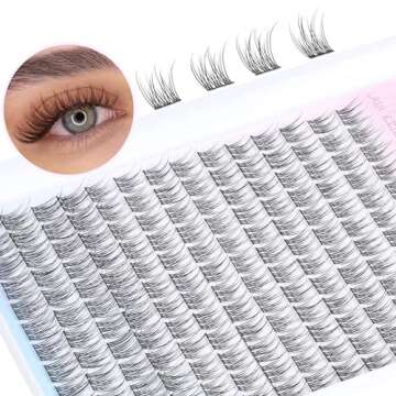 Natural Lash Clusters Wispy Eyelash Extension 168Pcs Cluster Lashes Extensions Natural Individual Lashes 9-12mm Eyelash Clusters DIY Korean False Eyelashes by TNFVLONEINS