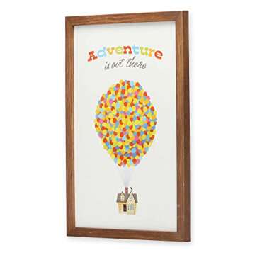 Disney Pixar Up Adventure is Out There Framed Wood Wall Decor - Cute Up Movie Wall Art With Inspiring Quote