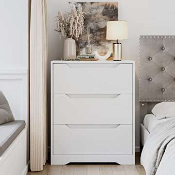 HOSTACK Modern 3 Drawer Dresser - Versatile Storage Chest for Any Room