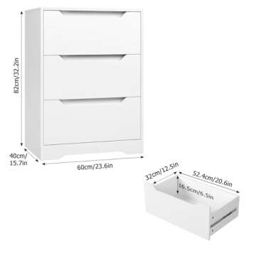 Stylish HOSTACK 3 Drawer Dresser for Modern Homes