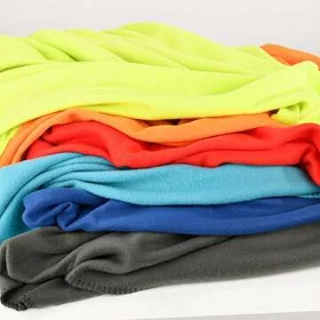 Special SG Glory Fleece Blanket Bulk Pack of 6 Cozy Fleece Throw Blankets 50x60 Warm Soft Lightweight Breathable Pet-Friendly for Deco Bed Sofa Kids Wedding Gifts Camping (Assorted)