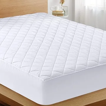 Utopia Bedding Quilted Fitted Mattress Pad (King), Elastic Fitted Mattress Protector, Mattress Cover...