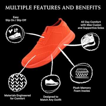 If/Then The Callisto Men's Sneaker Knit Slip-On, Men's Casual Footwear for Everyday Wear, Lightweight & Breathable, Scarlet Ember, Size 10.5