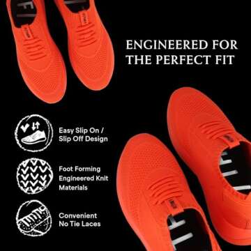 If/Then The Callisto Men's Sneaker Knit Slip-On, Men's Casual Footwear for Everyday Wear, Lightweight & Breathable, Scarlet Ember, Size 10.5