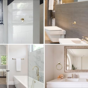 Stylish Globe Electric 5-Piece Bath Accessory Set in Matte Brass