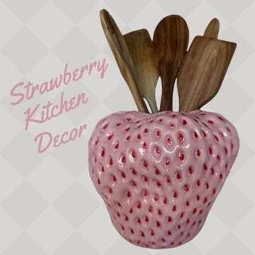 PeachiiPitt Pink Strawberry Vase- Unique Flower Vase for Aesthetic Decor, Strawberry Decorations for...