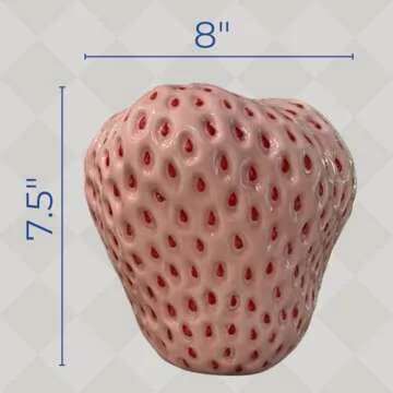 PeachiiPitt Pink Strawberry Vase- Unique Flower Vase for Aesthetic Decor, Strawberry Decorations for Kitchen Decor, Bookshelf Decor and Coffee Table Centerpiece, Cute Fruit Vase Room Decor