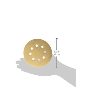 POWERTEC 5 Inch 8 Hole Sanding Discs - 220 Grit Sandpaper (50-Pack), 5" Hook and Loop Sanding Pads for Automotive, Drywall, Woodworking with Orbital Sander, DA Sander, Air Sander (44022G-50)