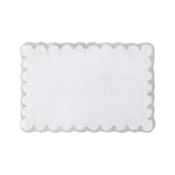 Comfortable Peri Home Scallop Bath Rug in Sage Green