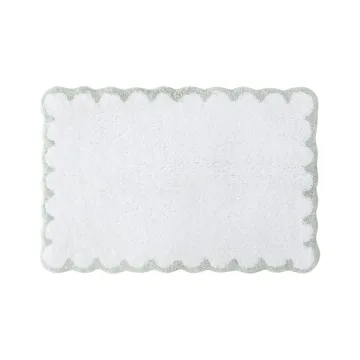 Comfortable Peri Home Scallop Bath Rug in Sage Green