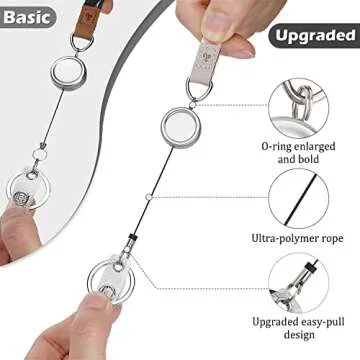 MNGARISTA Necklace Teacher Lanyard, Retractable ID Lanyard for Women, White Marble