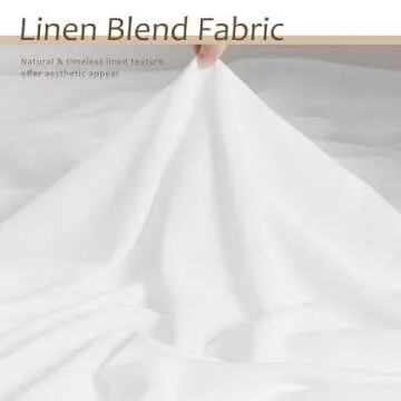 White Curtains 90 Inches Long Cotton Linen Rod Pocket Back Tab Semi Sheer White Drapes Privacy Light Filtering Lightweight Aesthetic Modern Elegant Boho Window Curtains 2 Panel Sets for Living Room