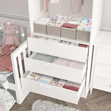 MONINXS 12 Pack Clothes Drawer Organizers, Closet Dresser Drawer Organizers, Baby Clothes Organizer, for Underwear Bras Clothes Storage (Beige)