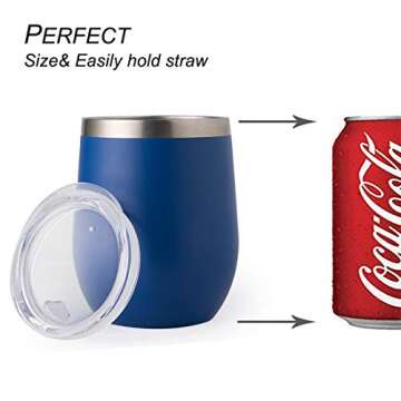 Stainless Steel Wine Tumbler 12oz with Lid - PURECUP