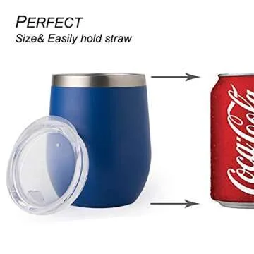 Stainless Steel Wine Tumbler 12oz with Lid - PURECUP