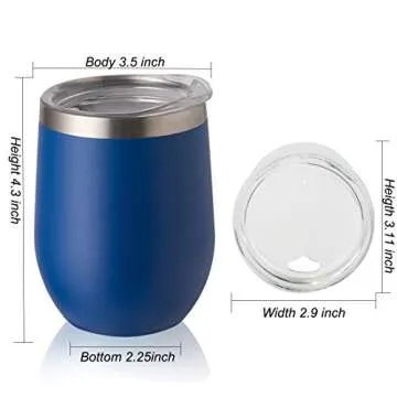 Stainless Steel Wine Tumbler 12oz with Lid - PURECUP