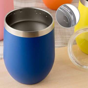 Stainless Steel Wine Tumbler 12oz with Lid - PURECUP