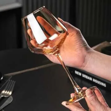 PTSTING Amber Wine Glasses Set for Every Occasion