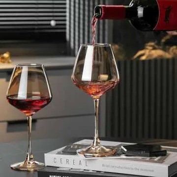 PTSTING Amber Wine Glasses Set for Every Occasion