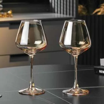 PTSTING Amber Wine Glasses Set for Every Occasion
