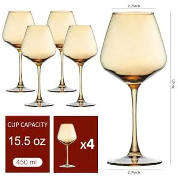 PTSTING Amber Wine Glasses Set for Every Occasion