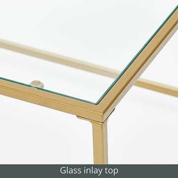 mDesign Glass Top Coffee Table for Elegant Living Spaces