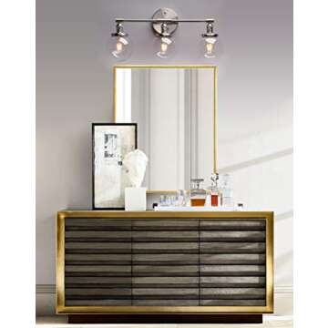 Phansthy 3 Light Wall Light Elegant Brushed Nickel Fixture