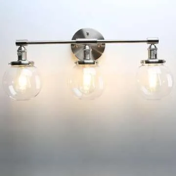 Phansthy 3 Light Wall Light Elegant Brushed Nickel Fixture