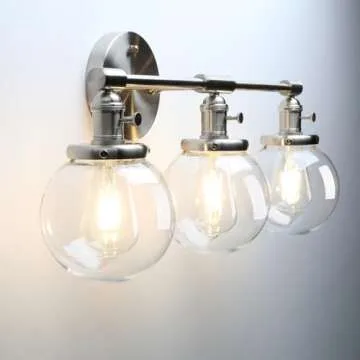 Phansthy 3 Light Wall Light Elegant Brushed Nickel Fixture