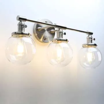 Phansthy 3 Light Wall Light Elegant Brushed Nickel Fixture