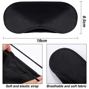30 Pieces Blindfold Eye Cover Sleep Mask for Games Party Sleeping Travel with Nose Pad and Adjustable Strap (Black)