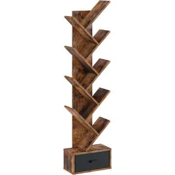 Elegant Walnut Wood Bookshelf for Modern Home Decor