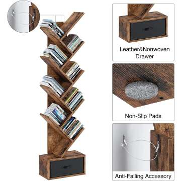 Stylish Walnut Bookshelf for Home Organization