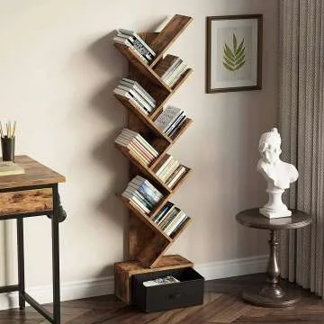 Stylish Walnut Bookshelf for Home Organization